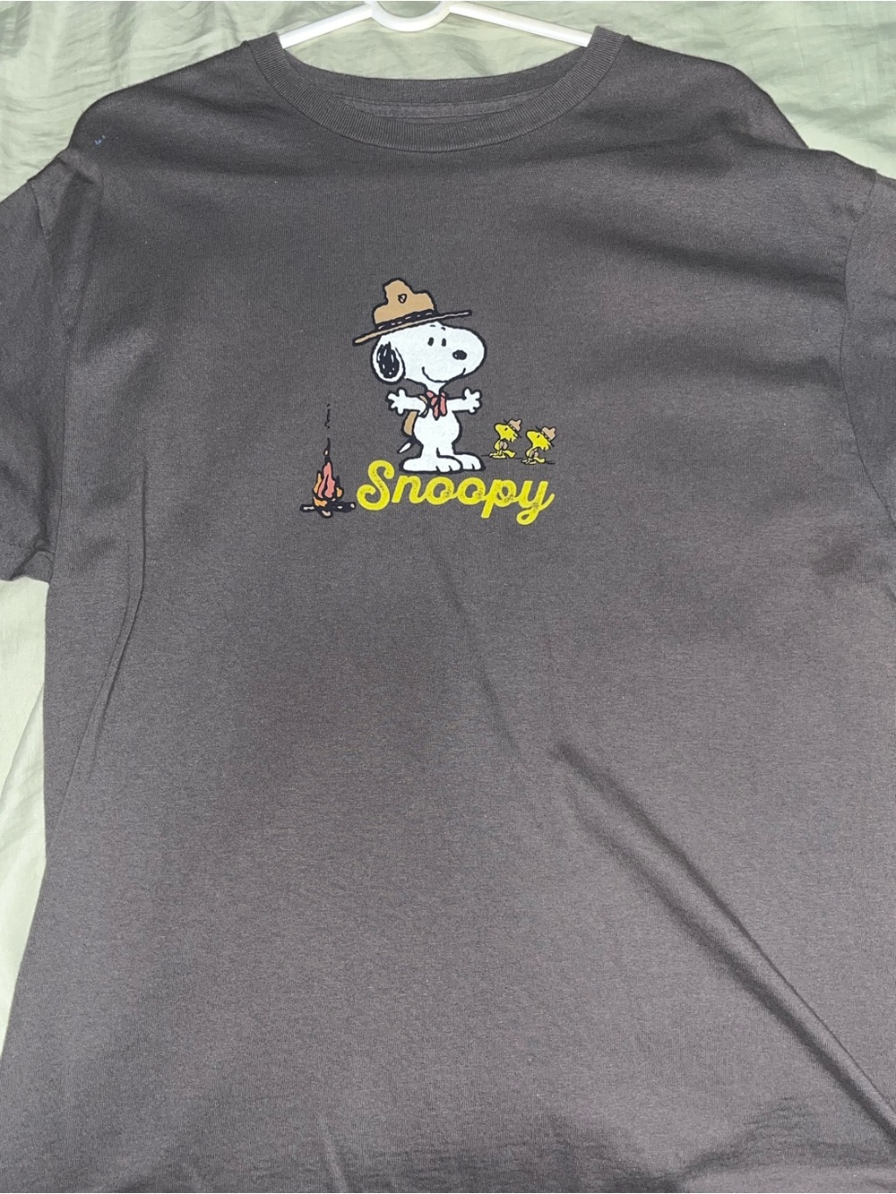Peanuts Snoopy Scout Ready For Adventure Gray Graphic T-Shirt Size L
